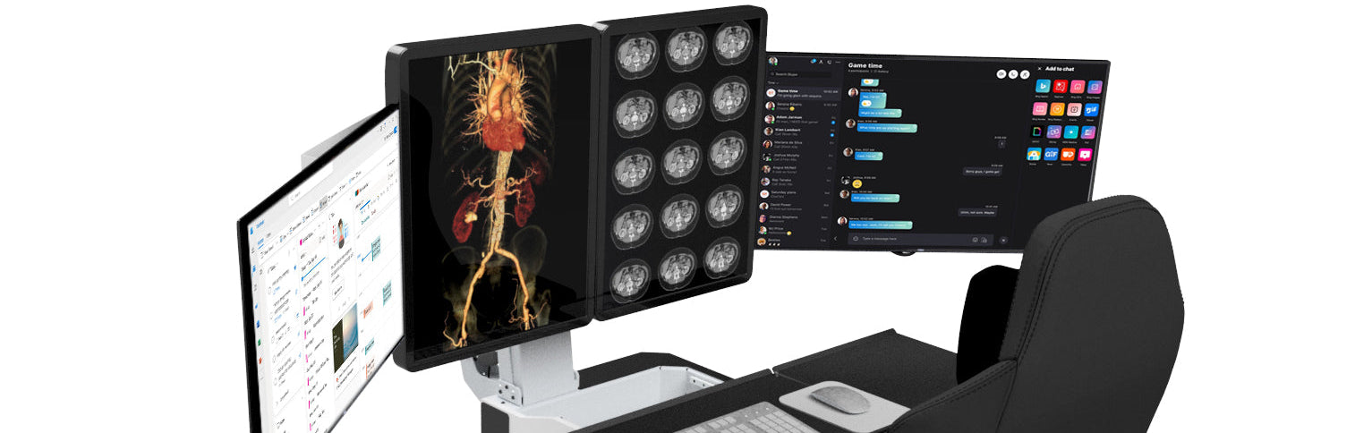 4-monitor configuration on the Emperor S2 for teleradiology