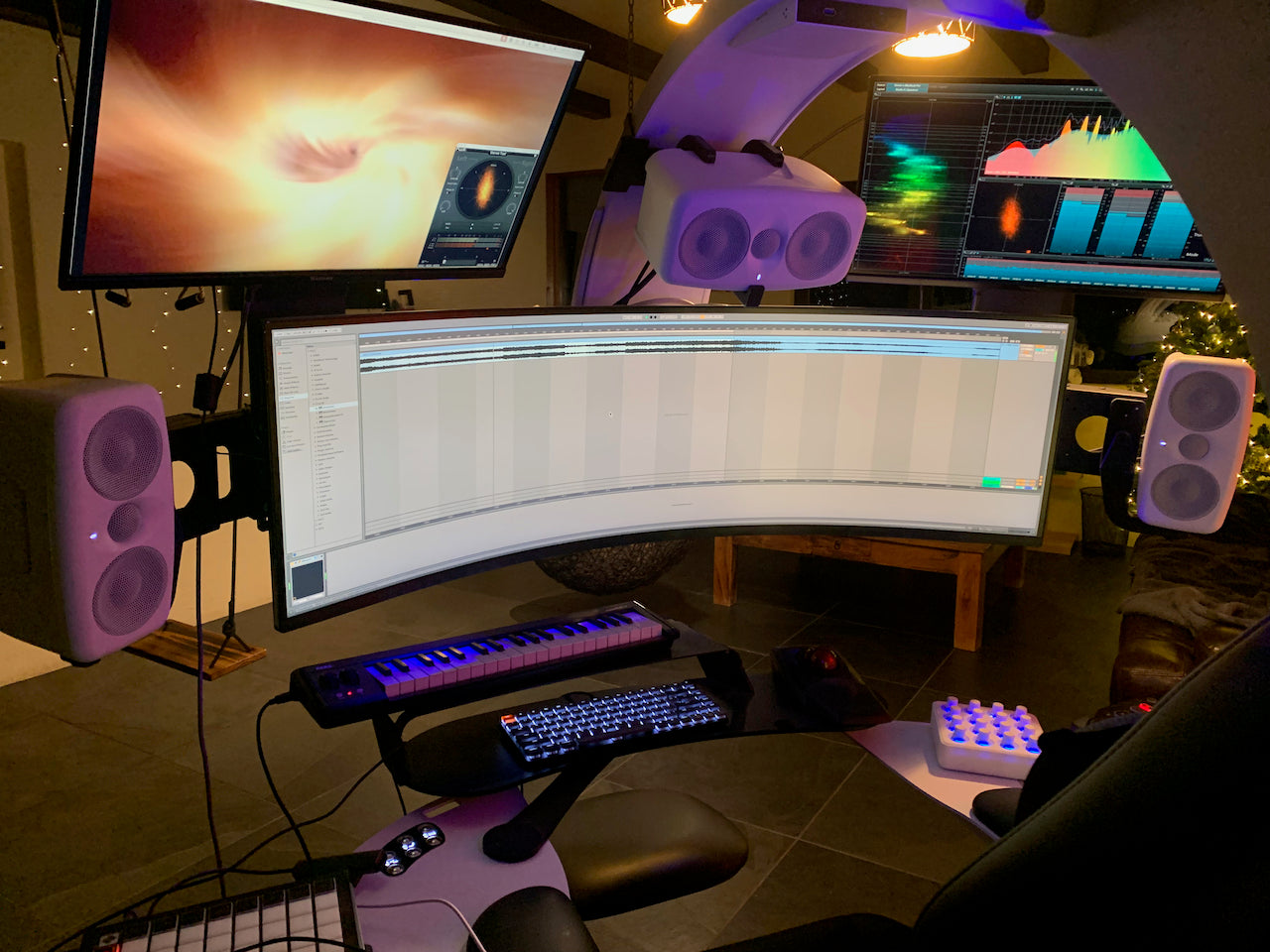 A custom-built music production workstation