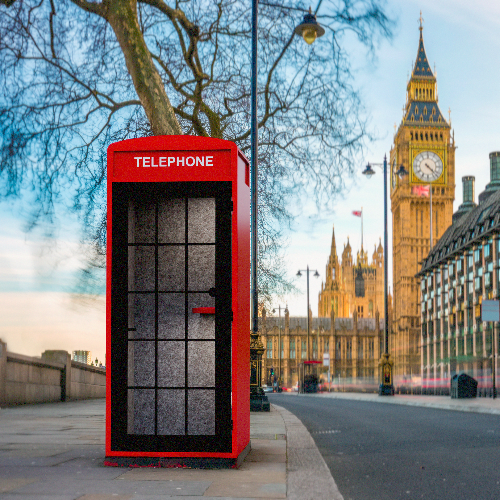 Cabine acoustique inspirée de Londres