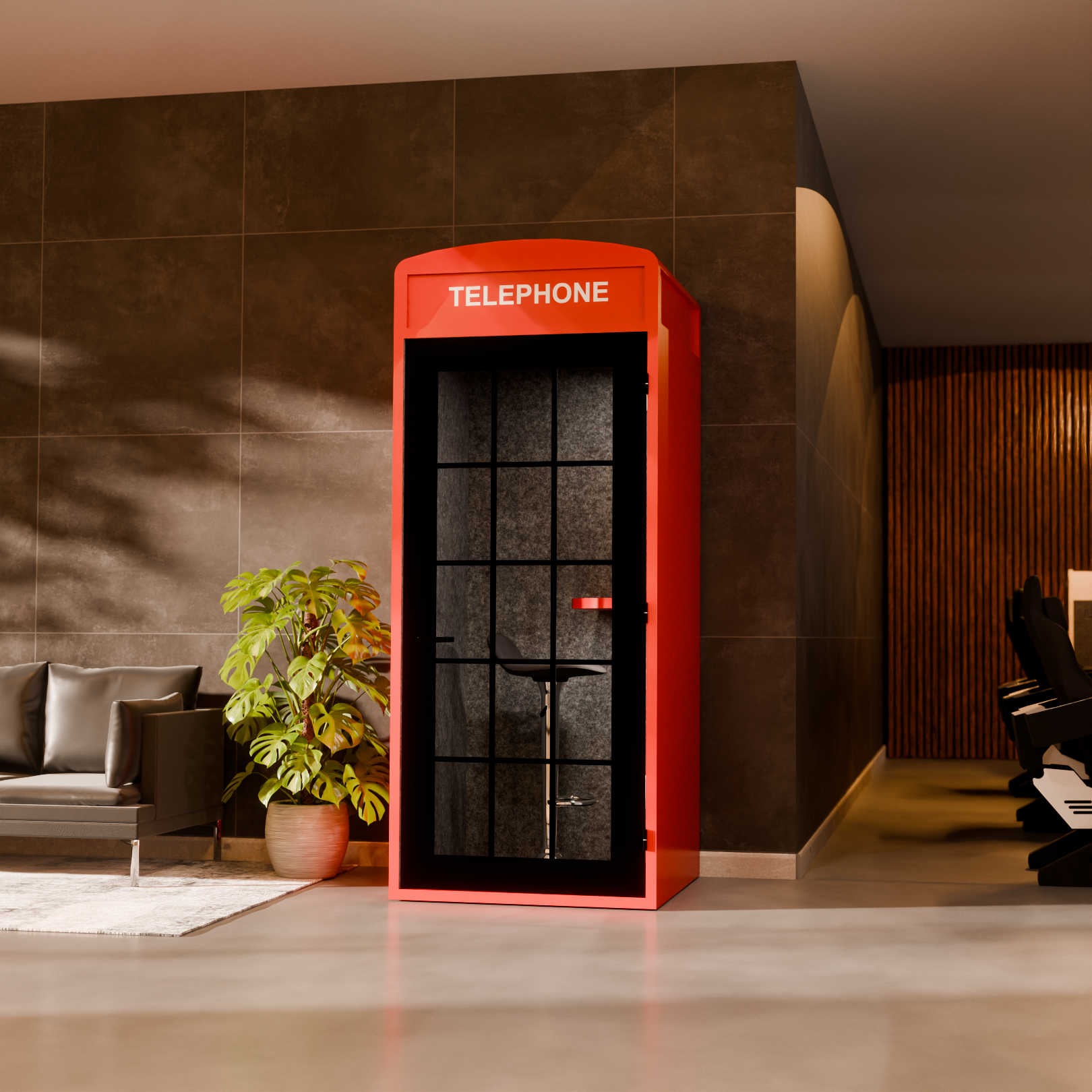 Cabine acoustique inspirée de Londres